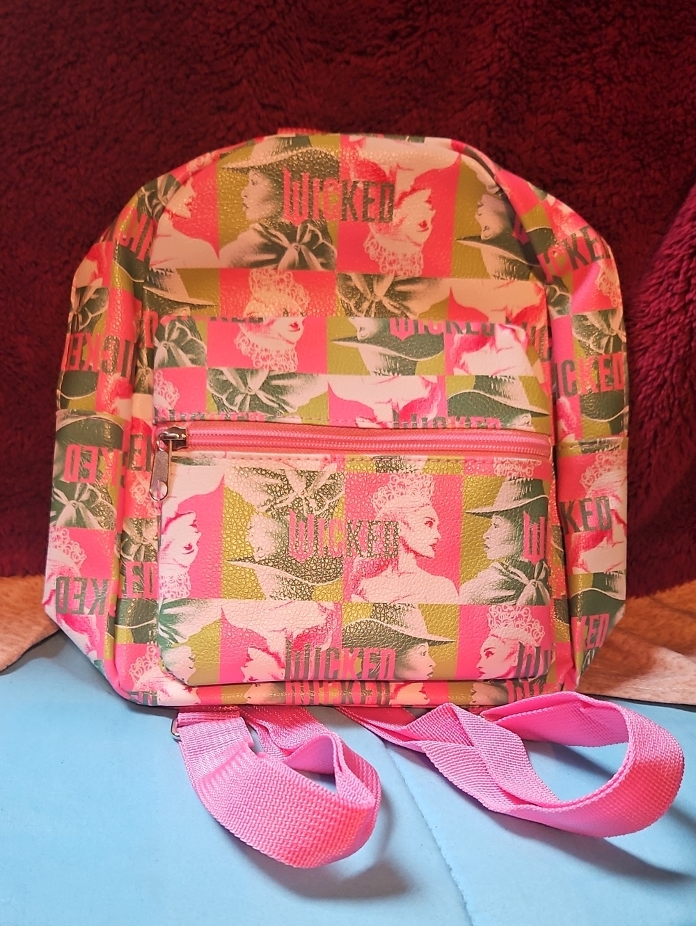 Wicked Patterned Pink & Green Mini Backpack